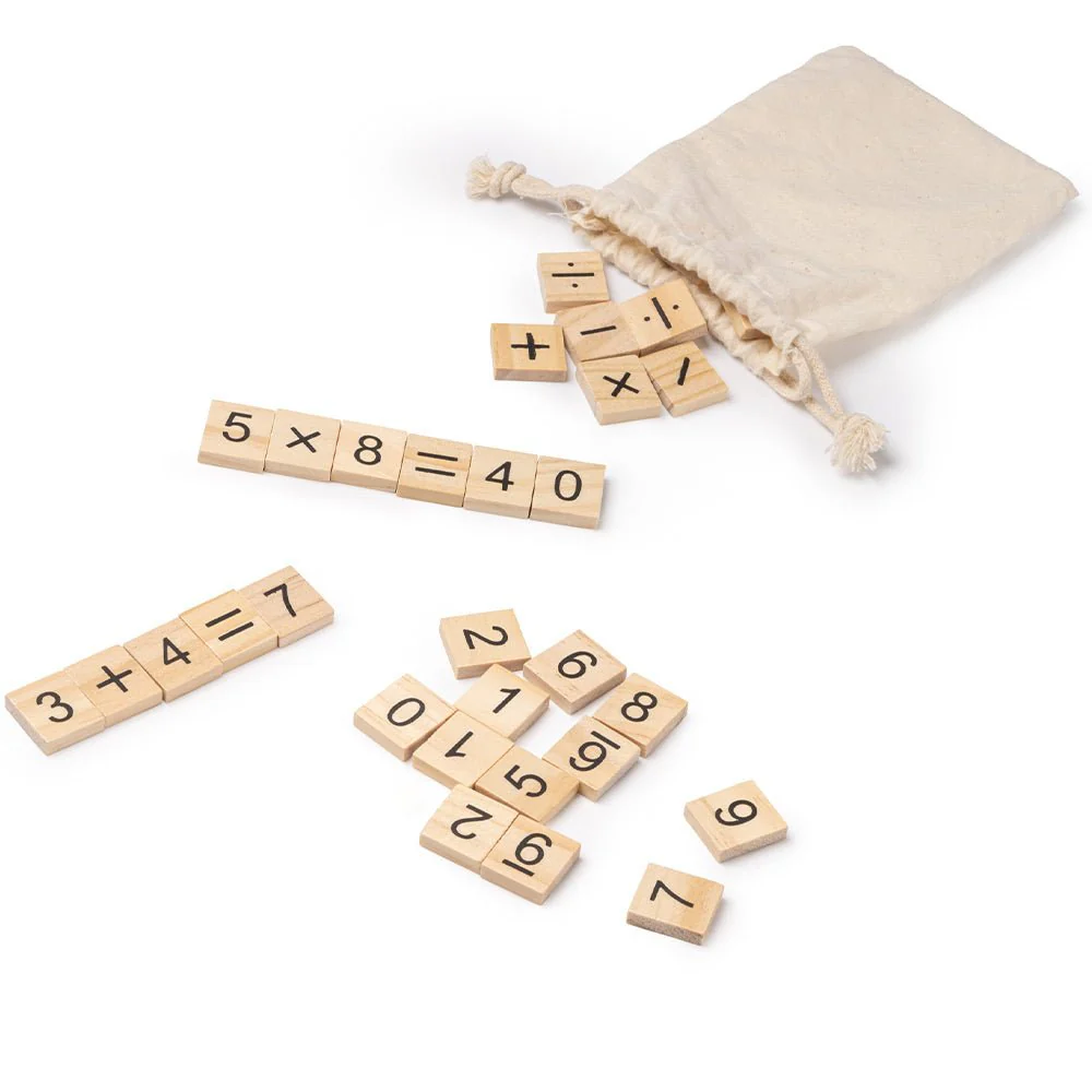 Set de exersare matematică cu piese din lemn – Învățare interactivă pentru cei mici