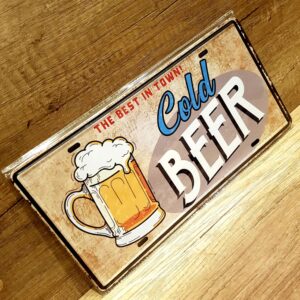 Plachetă decorativă din metal - Cold beer