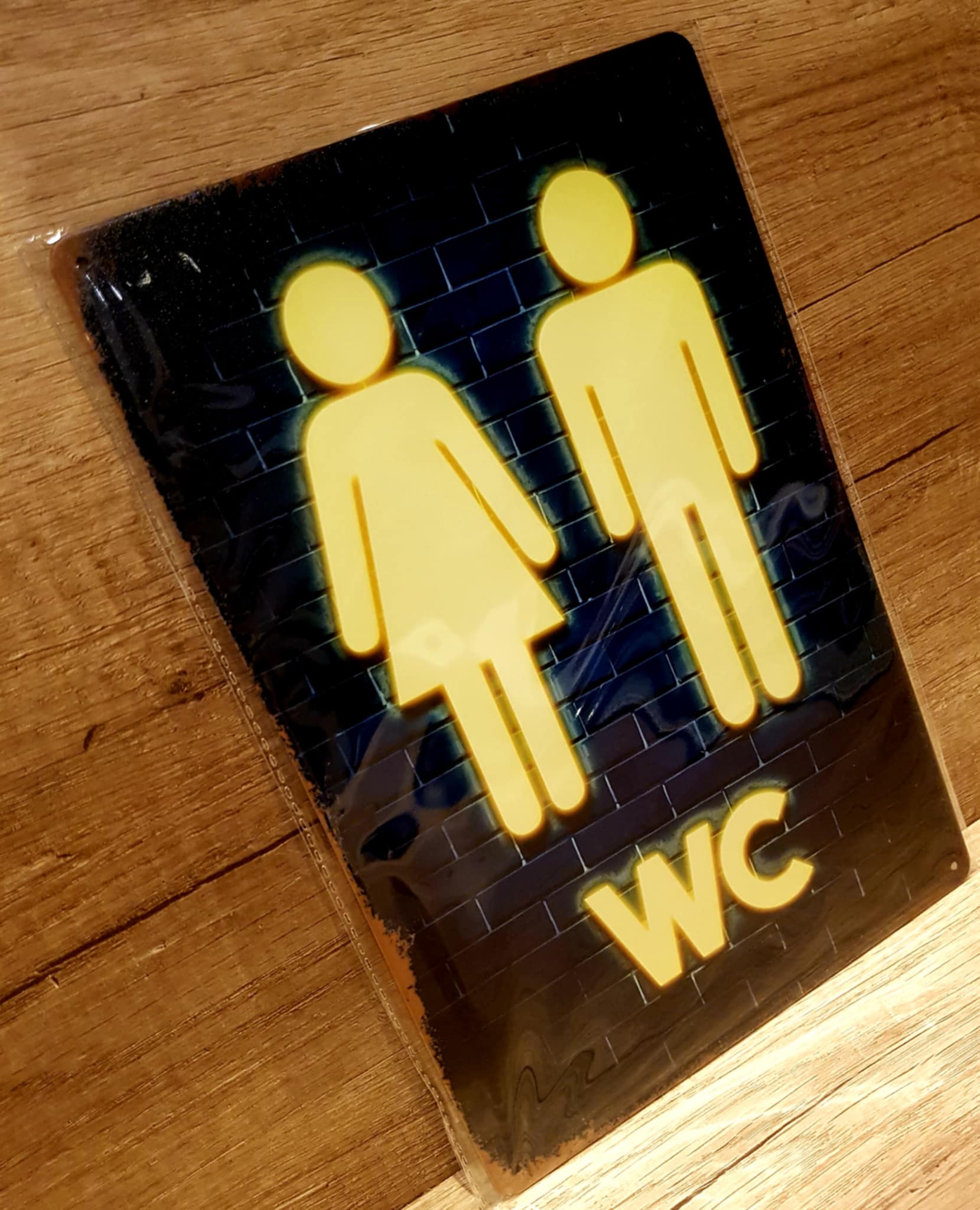 Plachetă decorativă din metal - WC sign